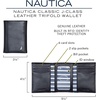 image:imageNautica Mens Trifold Wallet  RFID Blocking Protection  ID Window  Card Slots  Genuine Leather  DurableJClass  Black