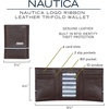 image:imageNautica Mens Trifold Wallet  RFID Blocking Protection  ID Window  Card Slots  Genuine Leather  DurableLogo Ribbon  Black