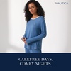 image:imageNautica Relaxed Sweater Knit Long Sleeve Crewneck Pajamas Shirts for WomenGrey Heather