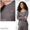 image:imageNautica Relaxed Sweater Knit Long Sleeve Crewneck Pajamas Shirts for WomenGrey Heather