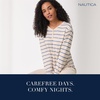 image:imageNautica Relaxed Sweater Knit Long Sleeve Henley Pajamas Shirts for WomenOatmeal Stripe