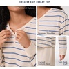 image:imageNautica Relaxed Sweater Knit Long Sleeve Henley Pajamas Shirts for WomenOatmeal Stripe
