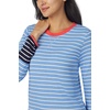 image:imageNautica Striped Lightweight Cotton Pajama PJ Set for Women Womens Long Sleeve PJs Pajamas Crewneck Shirt amp Jogger Pants SetsBlue Stp