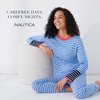 image:imageNautica Striped Lightweight Cotton Pajama PJ Set for Women Womens Long Sleeve PJs Pajamas Crewneck Shirt amp Jogger Pants SetsBlue Stp