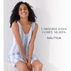 image:imageNautica Womens Sleeveless Nightgown Summer Lightweight Tank Sleep Dress with Ruffle Hem Lounge and SleepwearBlue Stripe