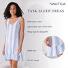 image:imageNautica Womens Sleeveless Nightgown Summer Lightweight Tank Sleep Dress with Ruffle Hem Lounge and SleepwearBlue Stripe