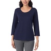 image:imageNautica 100 Cotton 34 Sleeve Pajama Shirt Sleep amp Lounge PJ Top for WomenNavy