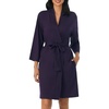 image:imageNautica 100 Cotton 34 Sleeve Short Robes Kimono Bathrobe for WomenEggplant