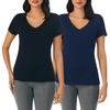 image:imageNautica 100 Cotton VNeck Pajama TShirts Sleep amp Lounge PJ Tops for Women2 Pack NavyBlack