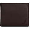 image:imageNautica Mens Bifold Leather Wallet  RFID Blocking  ID Window  Card Slots  Organization  Durable  Stylishmbroidered Sail  Brown