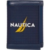 image:imageNautica Mens Trifold Wallet  RFID Blocking Protection  ID Window  Card Slots  Genuine Leather  DurableRubberLeather  Navy
