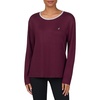 image:imageNautica Relaxed Sweater Knit Long Sleeve Crewneck Pajamas Shirts for WomenBurgundy