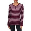 image:imageNautica Relaxed Sweater Knit Long Sleeve Henley Pajamas Shirts for WomenBurgundy Stripe