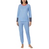 image:imageNautica Striped Lightweight Cotton Pajama PJ Set for Women Womens Long Sleeve PJs Pajamas Crewneck Shirt amp Jogger Pants SetsBlue Stp