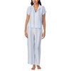 image:imageNautica Womens Button Up Pajama Set  2Piece Summer Lightweight PJ Set  Top and Pants  Lounge and Sleep Sets for WomenBlue Stripe