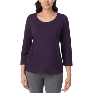 image:imageNautica 100 Cotton 34 Sleeve Pajama Shirt Sleep amp Lounge PJ Top for WomenEggplant