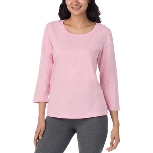 image:imageNautica 100 Cotton 34 Sleeve Pajama Shirt Sleep amp Lounge PJ Top for WomenHeather Rose