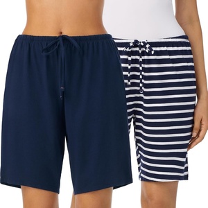 image:imageNautica 100 Cotton Pajama Bermuda Shorts Sleep amp Lounge PJ Bottoms Women2 Pack NavyNavy Stripe