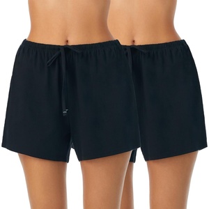 image:imageNautica 100 Cotton Pajama Boxer Shorts Sleep amp Lounge PJ Bottoms Women2 Pack BlackBlack