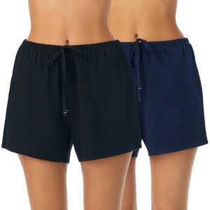 image:imageNautica 100 Cotton Pajama Boxer Shorts Sleep amp Lounge PJ Bottoms Women2 Pack NavyBlack