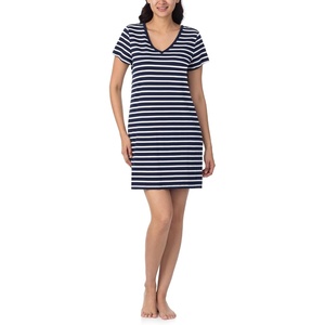 image:imageNautica 100 Cotton Pajama Tshirt Dress Night Shirt Nightgowns for WomenNavy Stripe