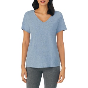 image:imageNautica 100 Cotton VNeck Pajama TShirts Sleep amp Lounge PJ Tops for WomenHeather Blue