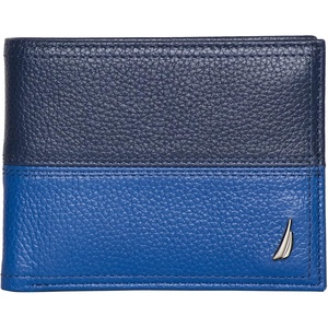 image:imageNautica Mens Bifold Leather Wallet  RFID Blocking  ID Window  Card Slots  Organization  Durable  StylishCobalt Blue