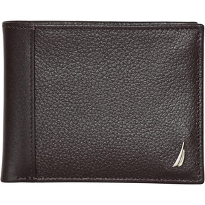 image:imageNautica Mens Bifold Leather Wallet  RFID Blocking  ID Window  Card Slots  Organization  Durable  StylishJClass  Brown