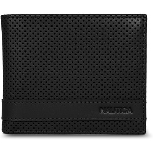 image:imageNautica Mens Bifold Leather Wallet  RFID Blocking  ID Window  Card Slots  Organization  Durable  StylishPerforated  Black