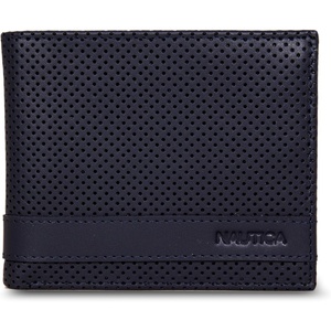 image:imageNautica Mens Bifold Leather Wallet  RFID Blocking  ID Window  Card Slots  Organization  Durable  StylishPerforated  Navy