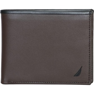 image:imageNautica Mens Bifold Leather Wallet  RFID Blocking  ID Window  Card Slots  Organization  Durable  StylishPop Color  BlackBrown