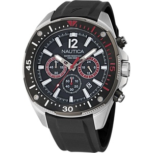 image:imageNautica Mens NCT Blue Sail Chronograph WatchBlackBlackSilver