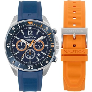 image:imageNautica Mens NCT Blue Sail Chronograph WatchBlueOrangeBlueSilver