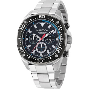 image:imageNautica Mens NCT Blue Sail Chronograph WatchSilverBlackSilver