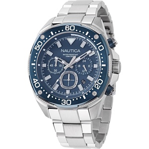 image:imageNautica Mens NCT Blue Sail Chronograph WatchSilverBlueSilver