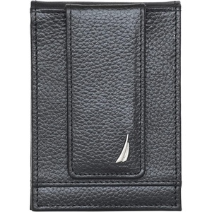 image:imageNautica Mens Slim Wallet  Card Case  RFID Blocking  ID Window  Minimalist  Lightweight  Genuine LeatherJClass  Black