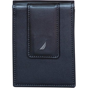image:imageNautica Mens Slim Wallet  Card Case  RFID Blocking  ID Window  Minimalist  Lightweight  Genuine LeatherPop Color  BlackGrey