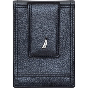 image:imageNautica Mens Slim Wallet  Card Case  RFID Blocking  ID Window  Minimalist  Lightweight  Genuine LeatherTwo Tone  BlackGrey