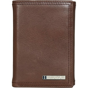 image:imageNautica Mens Trifold Wallet  RFID Blocking Protection  ID Window  Card Slots  Genuine Leather  DurableEnameled Logo  Brown