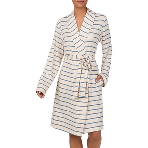 image:imageNautica Soft Sweater Knit Long Sleeve Robes Knee Length Bathrobes for WomenOatmeal Stripe