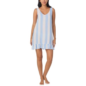 image:imageNautica Womens Sleeveless Nightgown Summer Lightweight Tank Sleep Dress with Ruffle Hem Lounge and SleepwearBlue Stripe