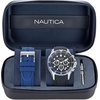 image:imageNautica Mens NST Chronograph 44mm WatchBlackBlueBlackSilver