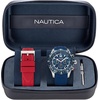 image:imageNautica Mens NST Chronograph 46mm WatchBlueredBlueSilver