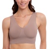image:imageNautica Womens 3Pack Wireless Bra Laser Lounge NoShow Everyday Comfort BralettesBlackBarely TherePale Taupe