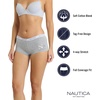 image:imageNautica Womens Cotton Boyshort Underwear Set 5PackMd Heather GreyNocturnal NavyPeach WhipEndless DuskNt Floral Logo