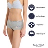 image:imageNautica Womens Cotton Boyshort Underwear Set 5PackMid Heather GreyChintz RoseLight Bleach HeatherNightshadow BlueWhite