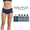image:imageNautica Womens Cotton Boyshort Underwear Set 5PackNavy SeaStarlit GreyMd Heather GreyDeep PomegranateBrushed Floral