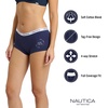 image:imageNautica Womens Cotton Boyshort Underwear Set 5PackNavy SeaStarlit GreyMd Heather GreyDeep PomegranateBrushed Floral