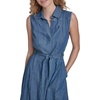 image:imageNautica Womens Sleeveless Shirtdress Belted Chambray DressMedium Azure