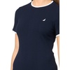 image:imageNautica Womens Solid Midi Short Sleeve Round Neck Ribbed Midi DressNight Sky
